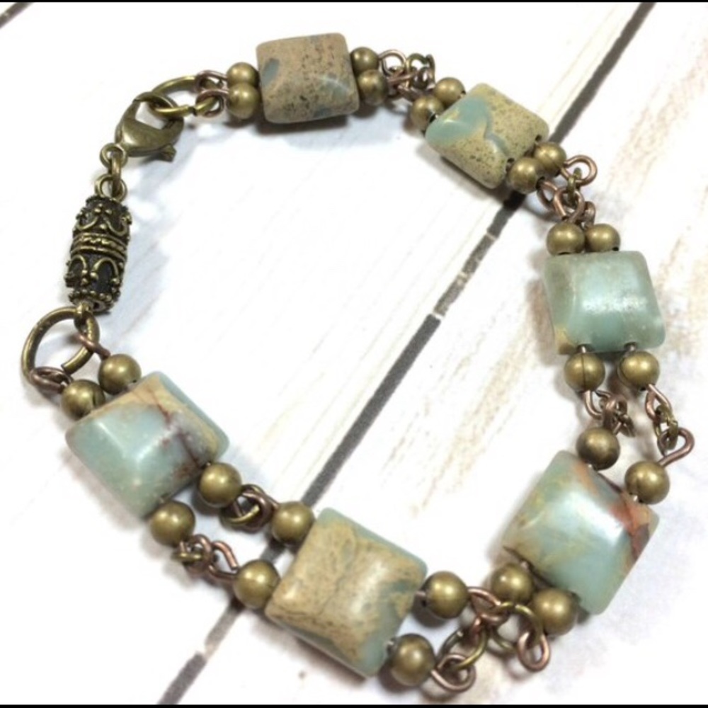 Women’s Aqua Terra Jasper bronze bracelet